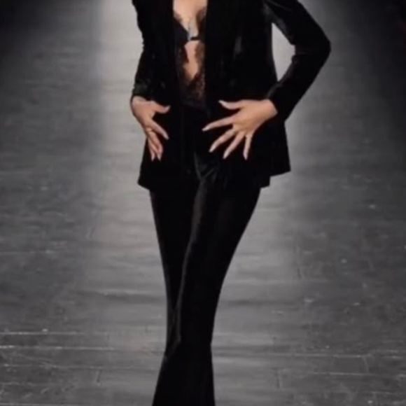 Runway Velvet 2 Piece Black Pant Suit - Picture 13 of 16
